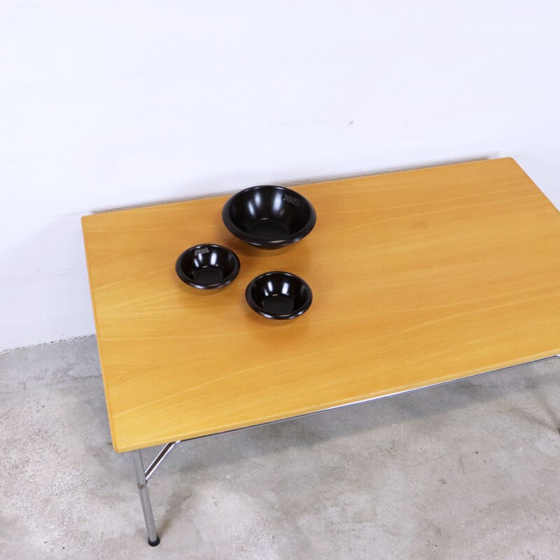 Vintage wood and metal coffee table, 1990