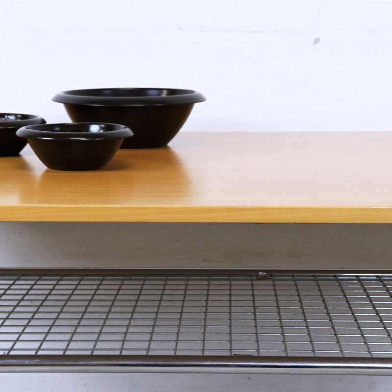 Vintage wood and metal coffee table, 1990