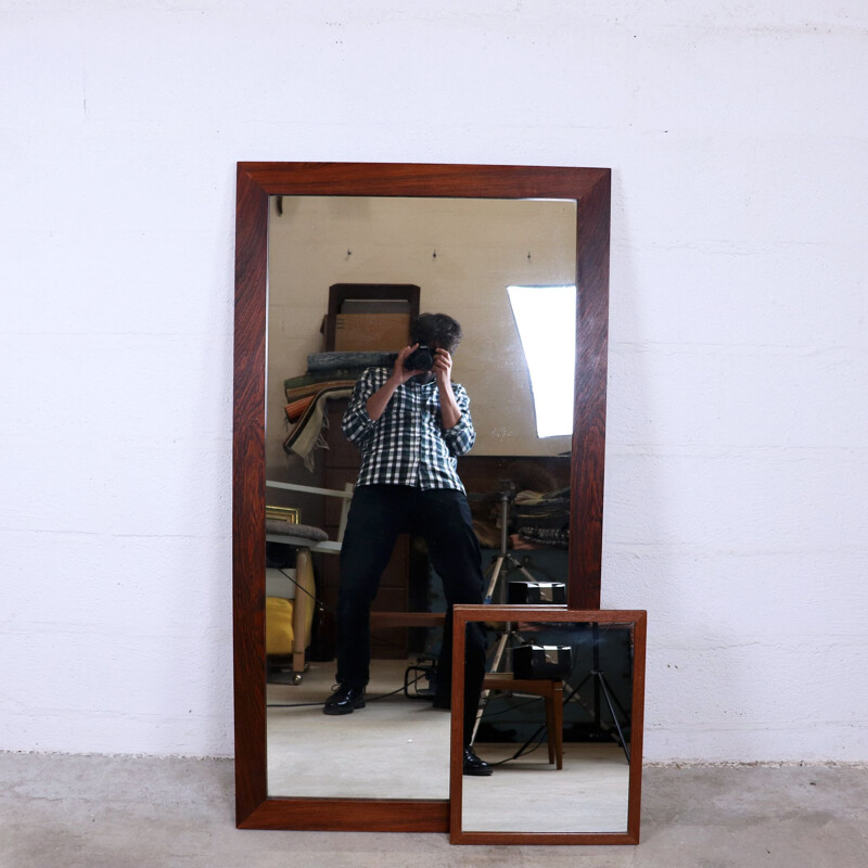 Large Rio rosewood mirror by G-T, 1960s