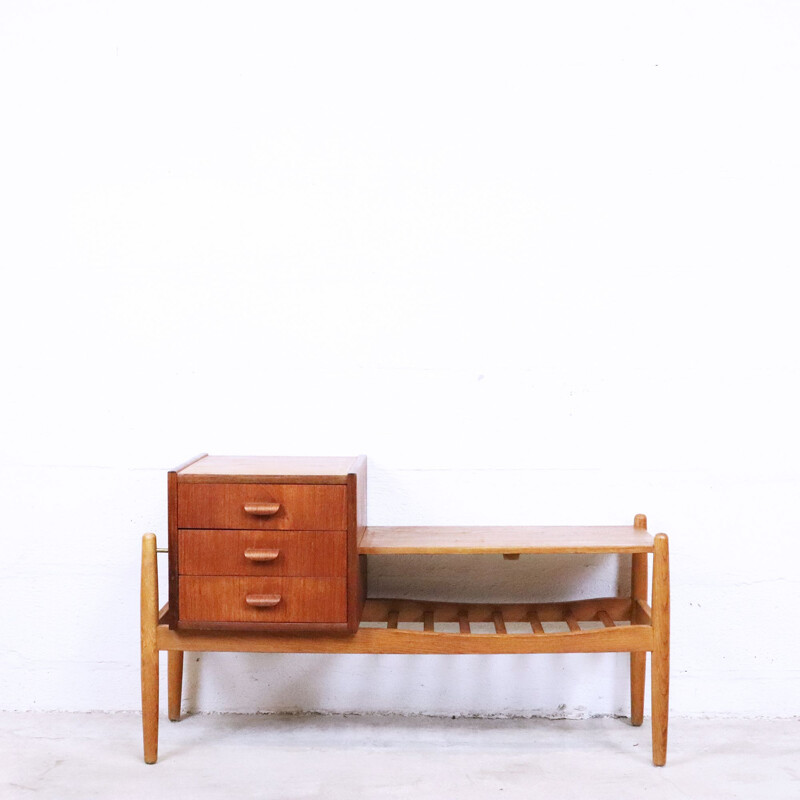 Vintage scandinavian teak console, 1960s