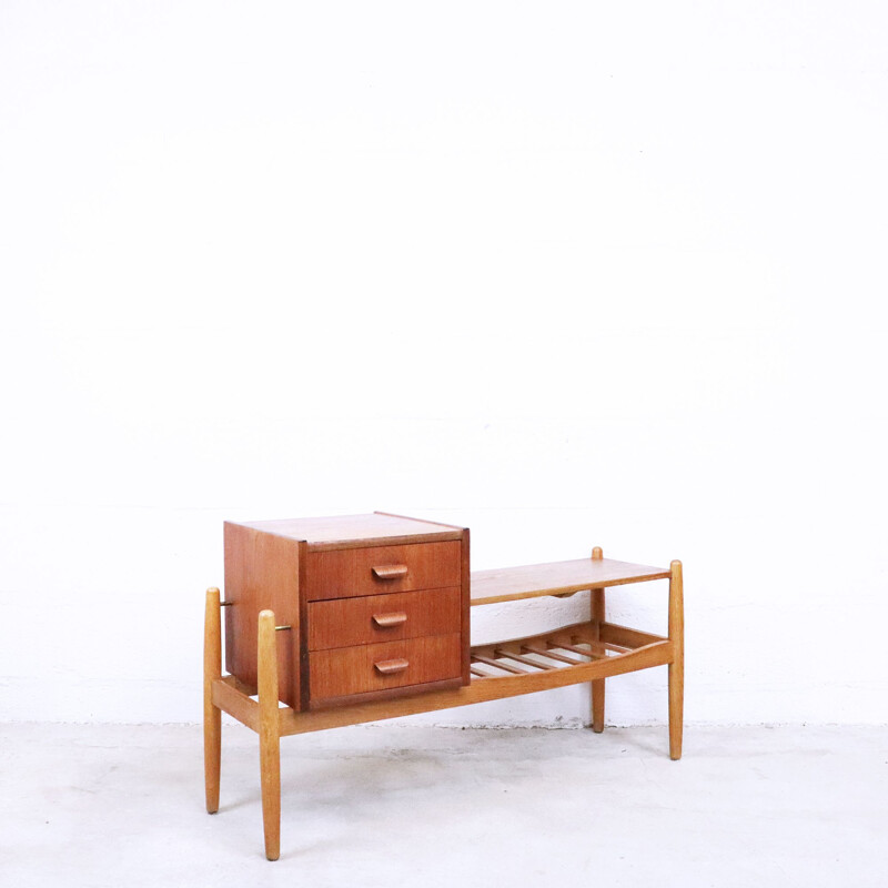 Vintage scandinavian teak console, 1960s