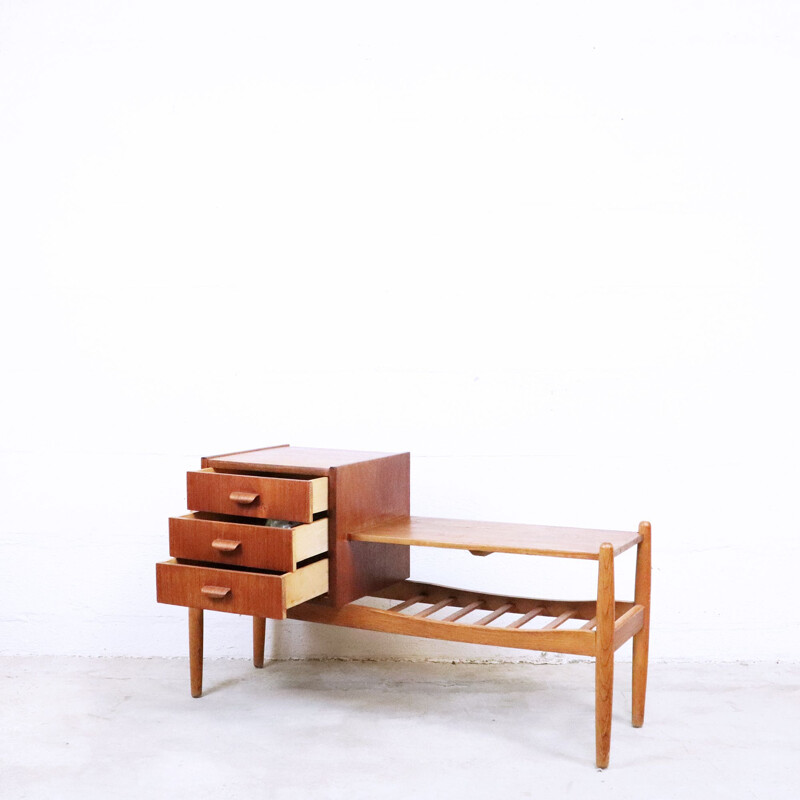 Vintage scandinavian teak console, 1960s