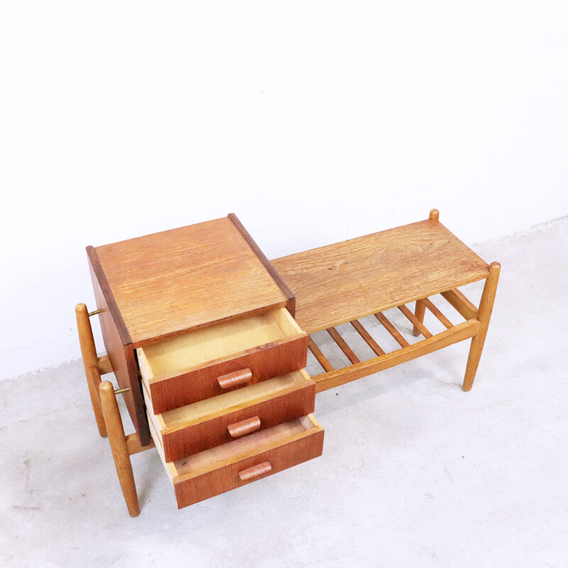 Vintage scandinavian teak console, 1960s