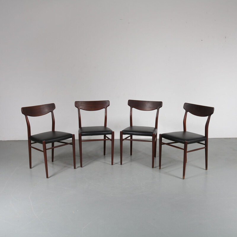 Set of 4 vintage dining chairs by Harry Ostergaard from Randers Mobelfabrik, Denmark, 1950s