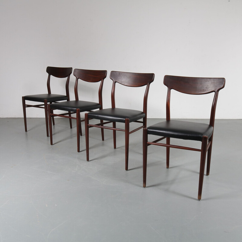 Set of 4 vintage dining chairs by Harry Ostergaard from Randers Mobelfabrik, Denmark, 1950s