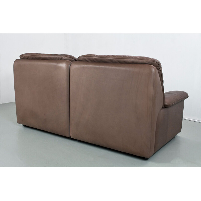 Vintage DS66 sofa in brown leather by De Sede, 1970s