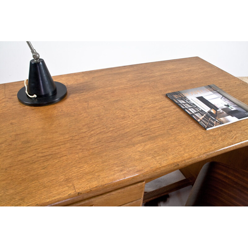 Vintage oak desk, Netherlands, 1930s