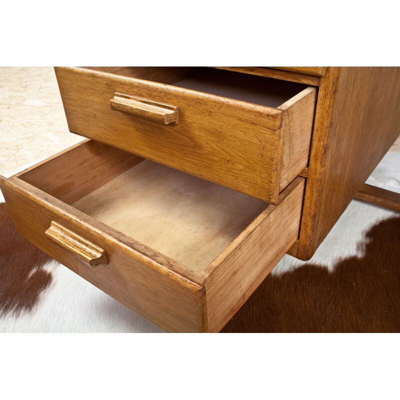 Vintage oak desk, Netherlands, 1930s