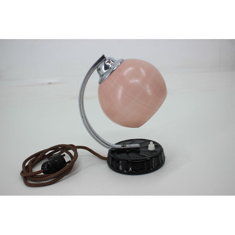 Vintage pink table lamp, 1930s