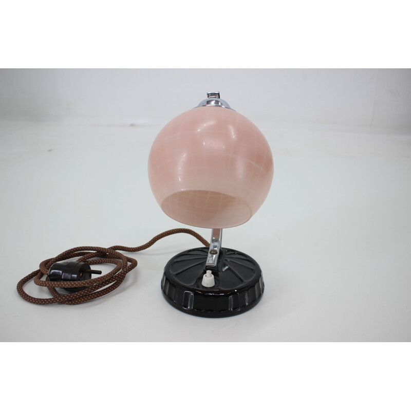 Vintage pink table lamp, 1930s