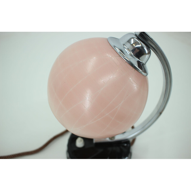 Vintage pink table lamp, 1930s