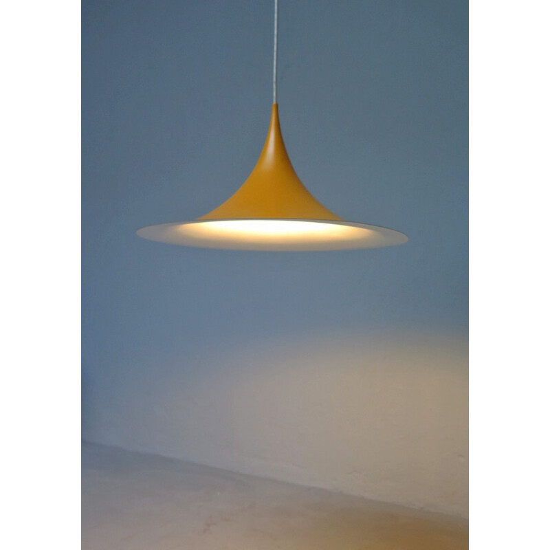 Vintage Danish yellow metal pendant lamp