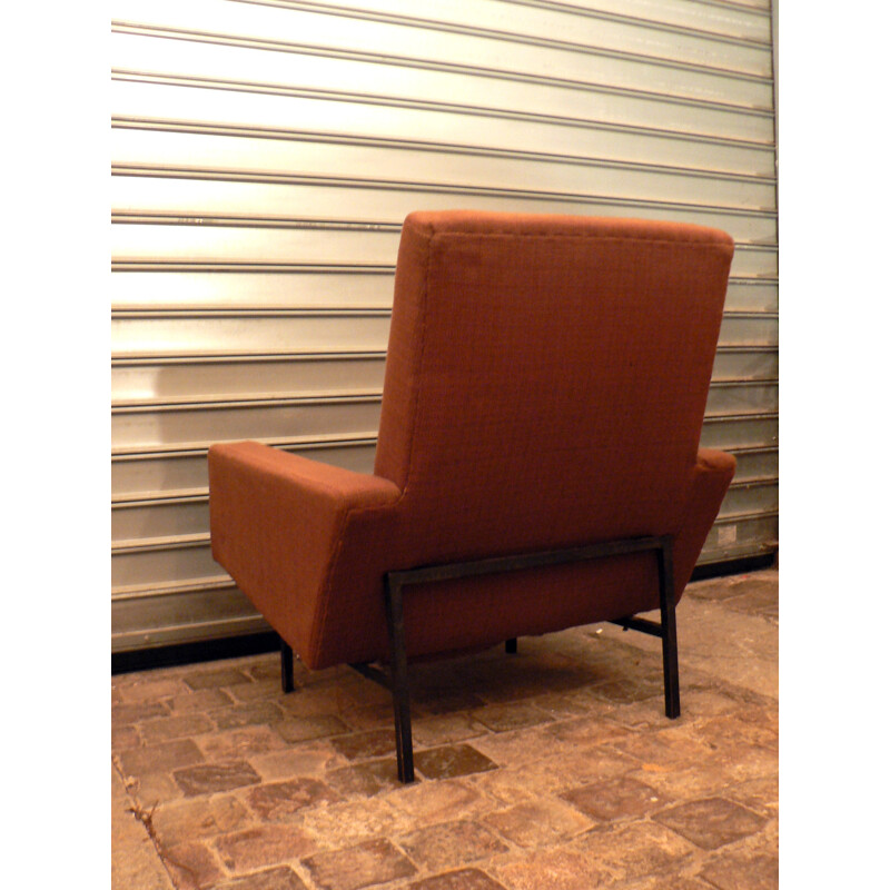 Pair of Steiner armchair in metal and fabric, ARP - 1950s