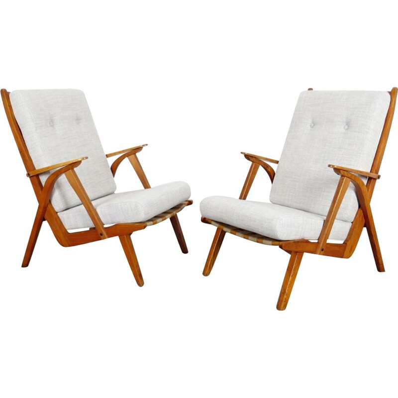 Pair of vintage armchairs by ULUV, 1960