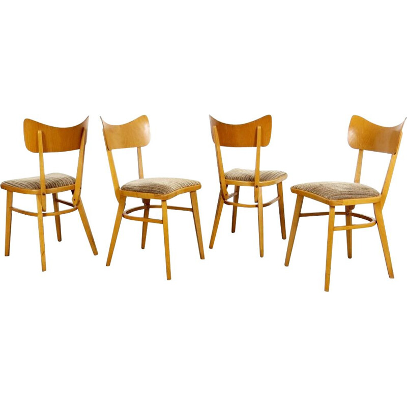 Set of 4 vintage dining chairs, Czechoslovakia, 1960