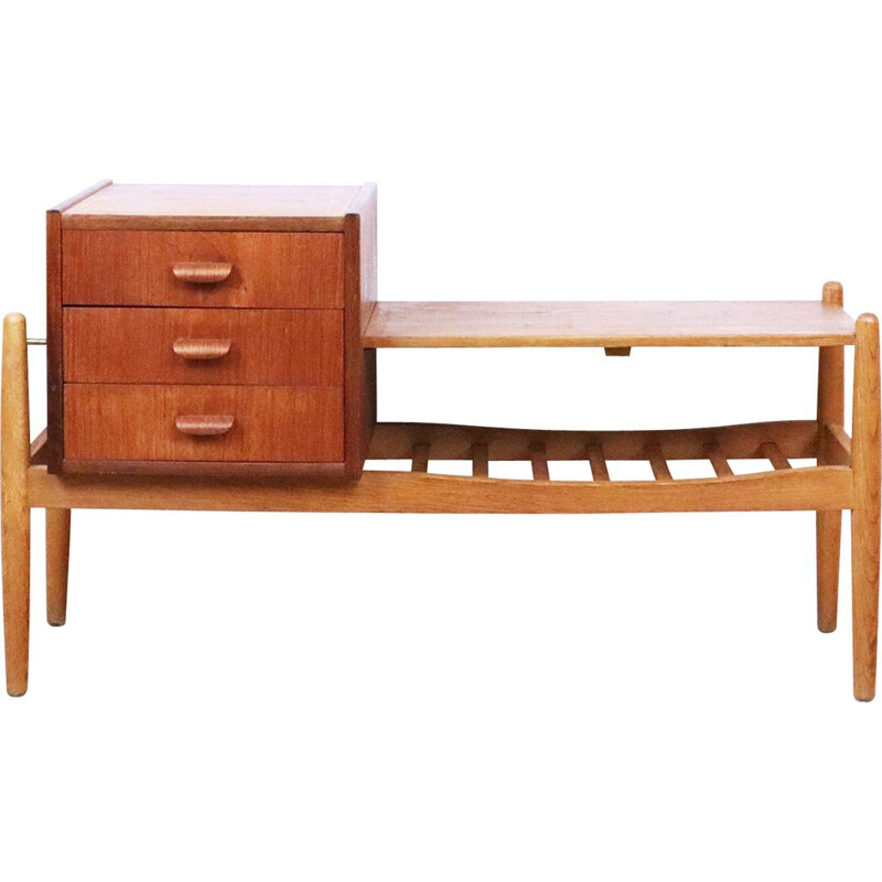 Vintage scandinavian teak console, 1960s