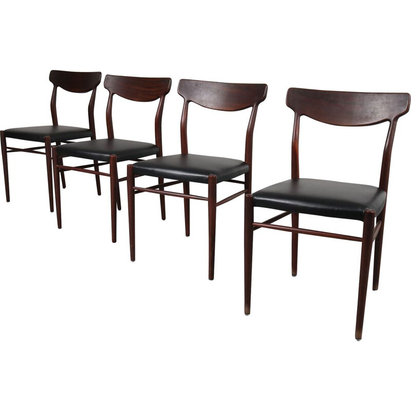 Set of 4 vintage dining chairs by Harry Ostergaard from Randers Mobelfabrik, Denmark, 1950s