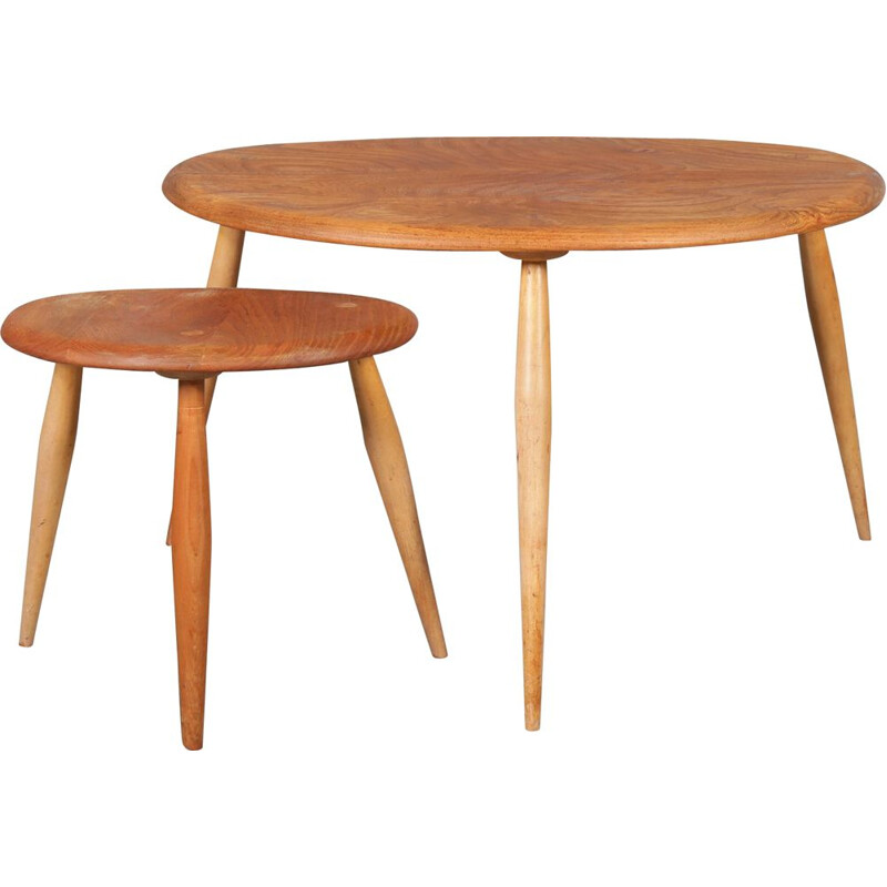 Set of 2 nesting tables by Ercol, UK, 1950s