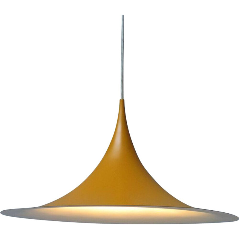 Vintage Danish yellow metal pendant lamp