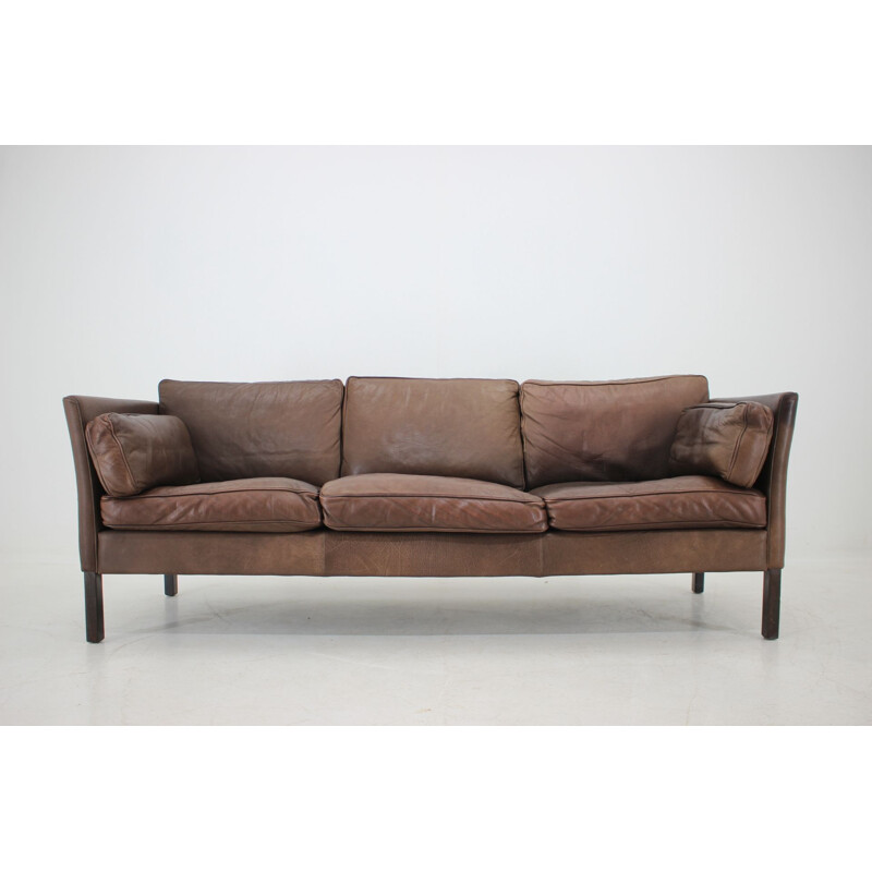 1960s Georg Thams Leather 3-Seather Sofa