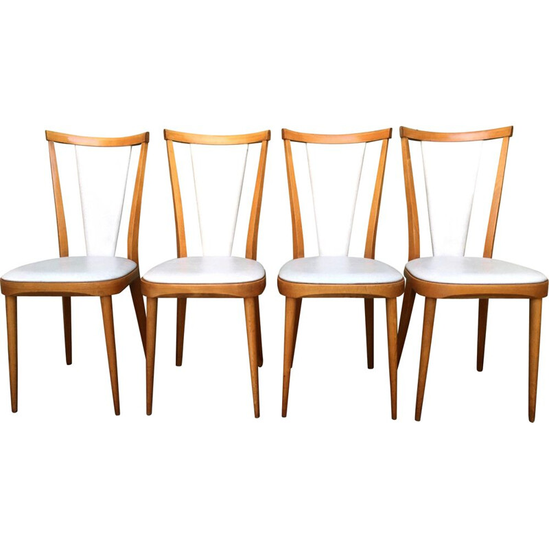 Suite de 4 chaises vintage Baumann modèle Palma, 1970
