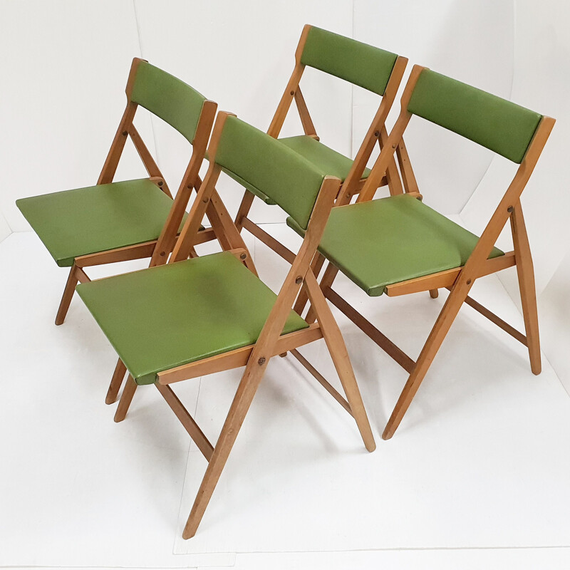 Gio Ponti's 4 Eden vintage folding chairs suite for Fratelli Reguitti, 1960s