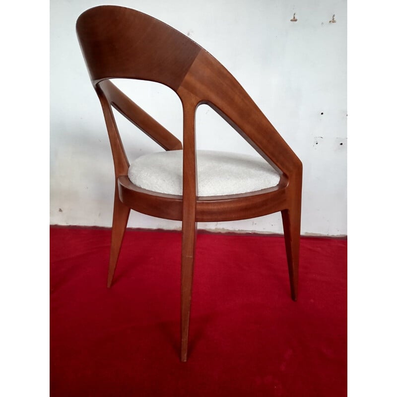 Pair of solid wooden armchairs, 1950s