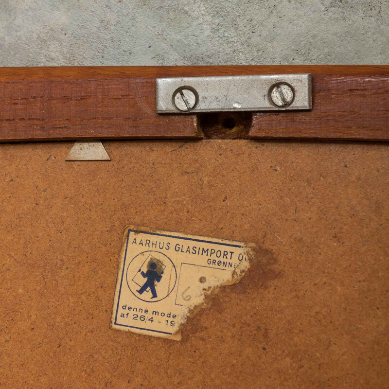 Danish vintage chest of drawers with teak mirror, 1960s