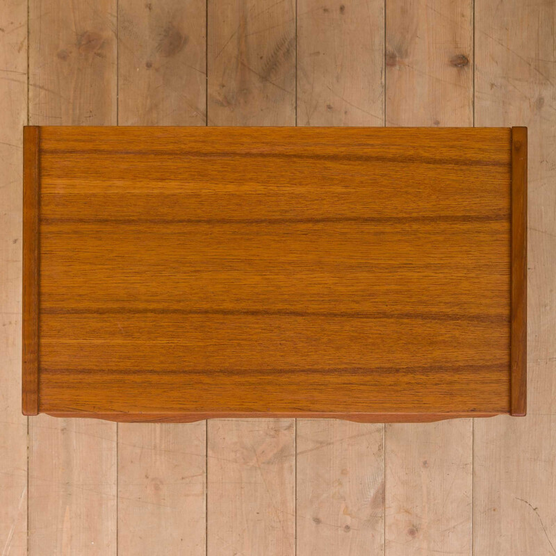 Danish vintage chest of drawers with teak mirror, 1960s
