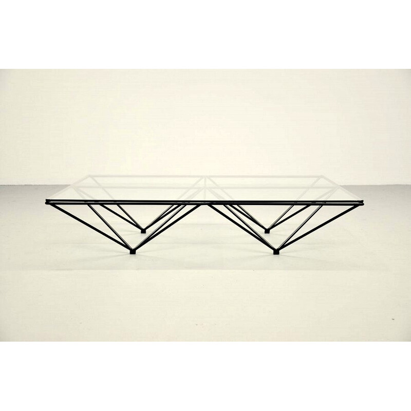 Alanda coffee table in metal and glass, Paolo PIVA - 1980s