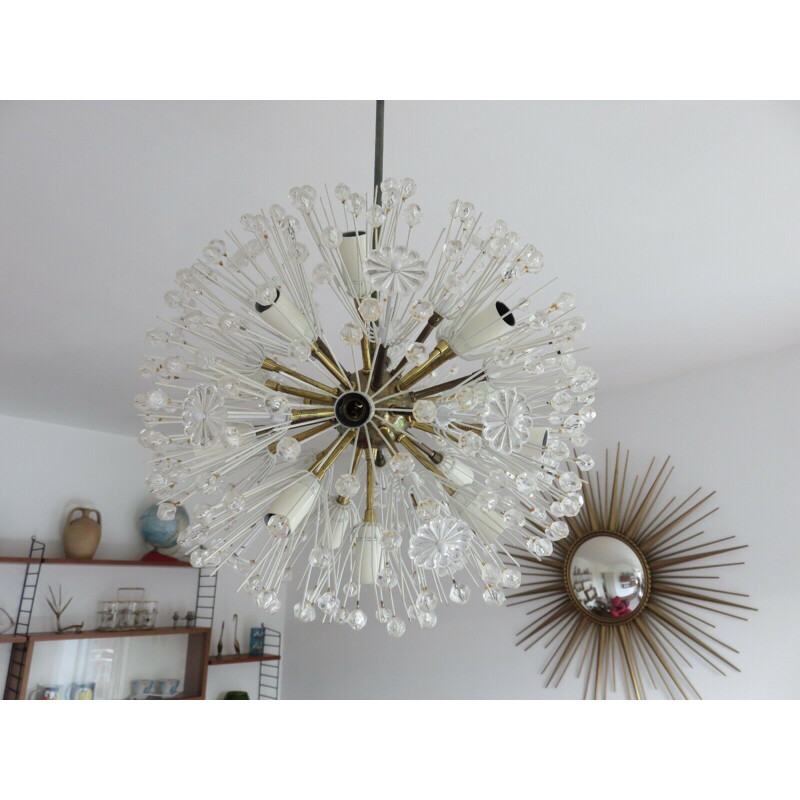 Vintage suspension has 17 "snow-ball" lights of emil stejnar 1950 