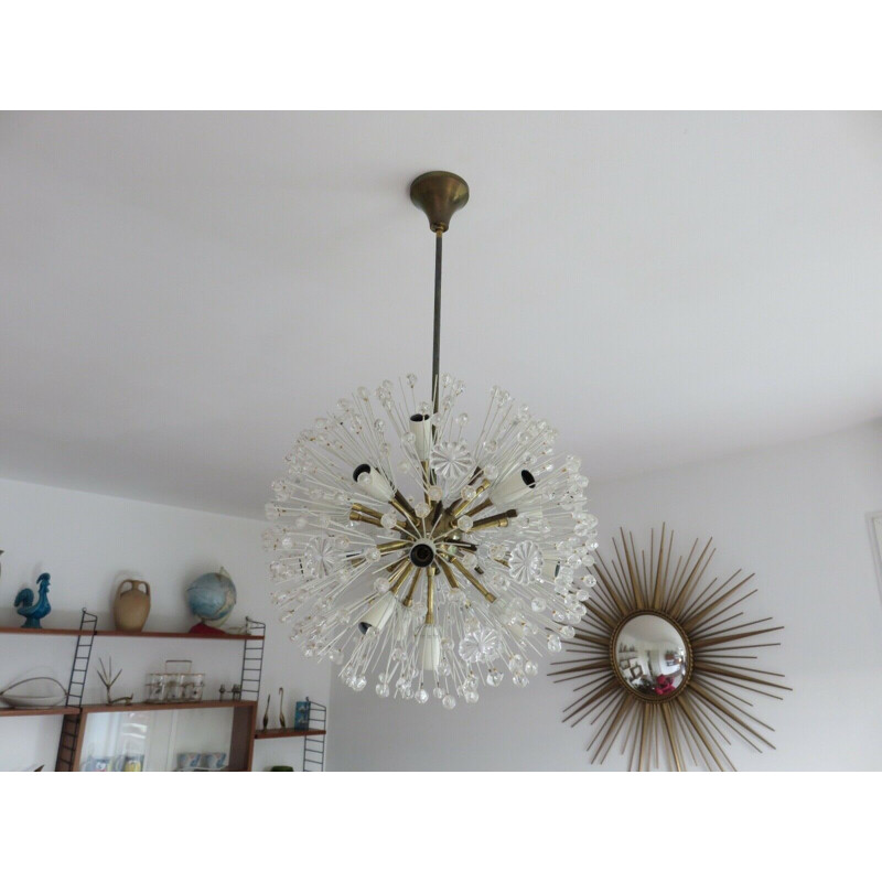 Vintage suspension has 17 "snow-ball" lights of emil stejnar 1950 