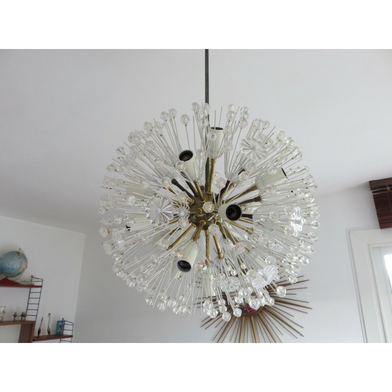 Vintage suspension has 17 "snow-ball" lights of emil stejnar 1950 