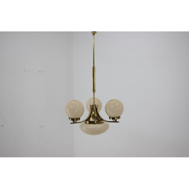 Vintage brass chandelier, Czechoslovakia 1930