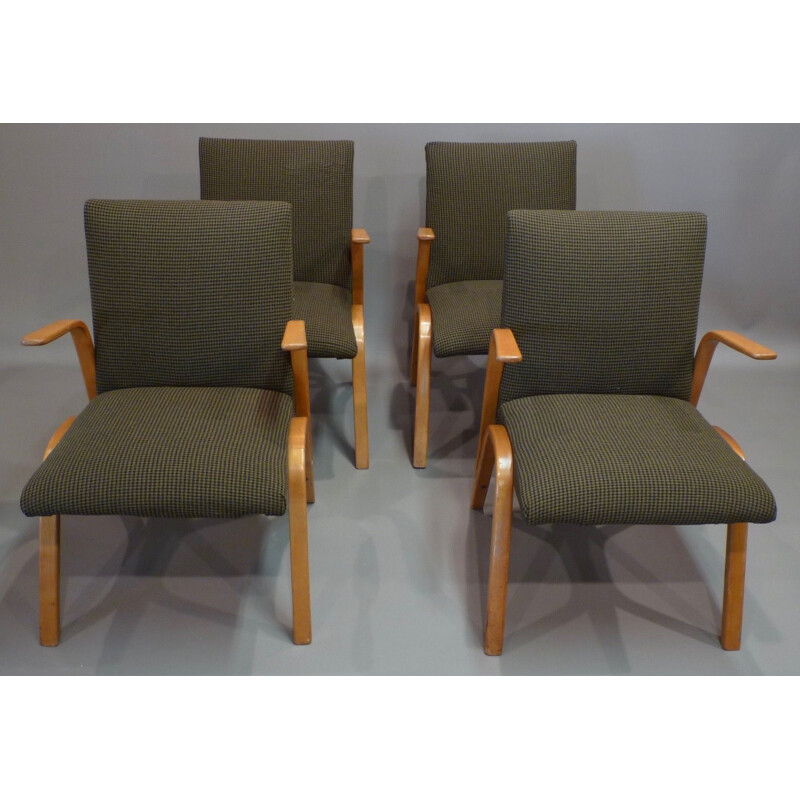 Suite of 4 chairs by Hugues Steiner.1950