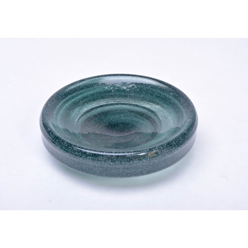 Vintage "Blue Lava" glass bowl by Per Lütken for Holmegaard