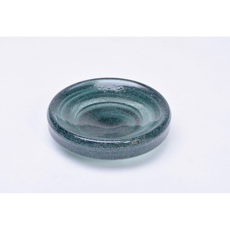 Vintage "Blue Lava" glass bowl by Per Lütken for Holmegaard