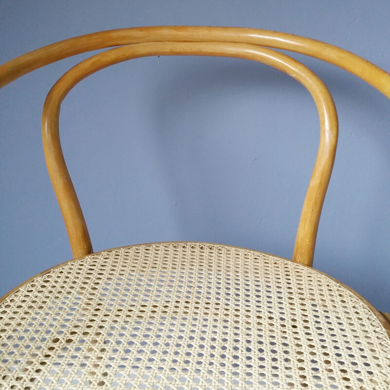 Vintage No. 210 wooden and rattan chair by Gebrüder Thonet from Ligna, 1960s