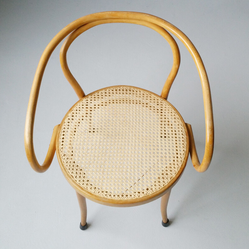Chaise vintage en bois et rotin No 210 de Gebrüder Thonet pour Ligna, 1960