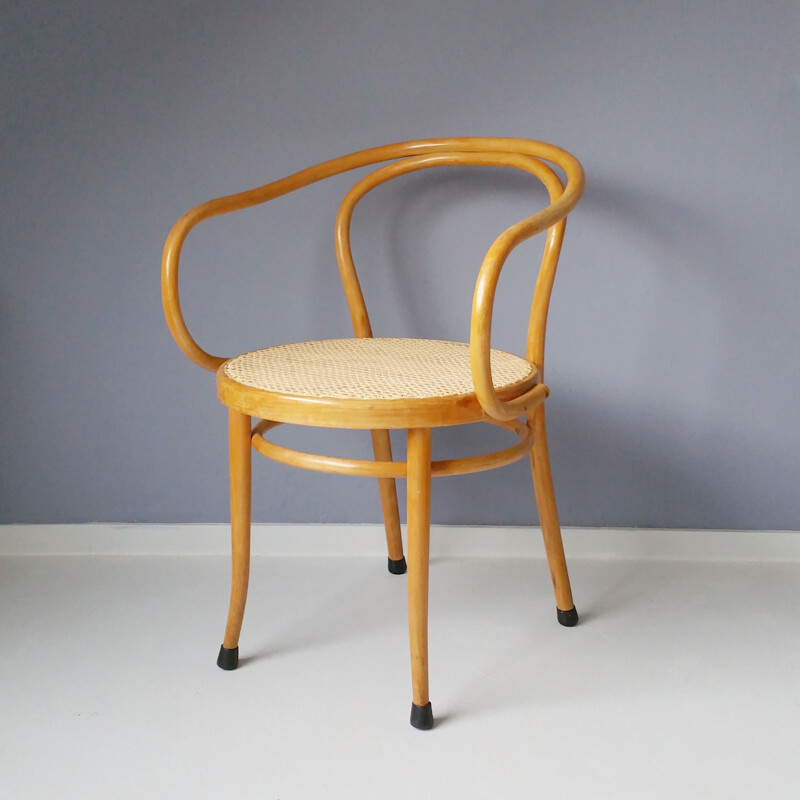 Vintage No. 210 wooden and rattan chair by Gebrüder Thonet from Ligna, 1960s