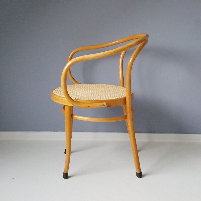 Vintage No. 210 wooden and rattan chair by Gebrüder Thonet from Ligna, 1960s