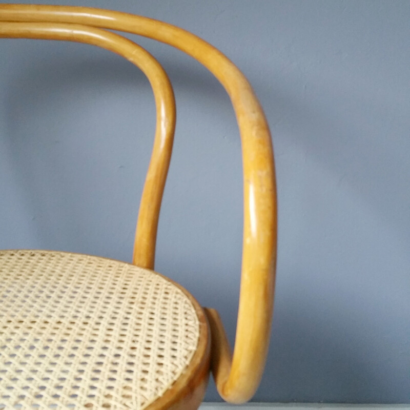 Vintage No. 210 wooden and rattan chair by Gebrüder Thonet from Ligna, 1960s