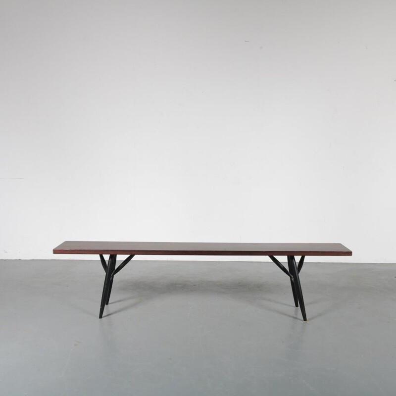 Vintage "Pirkka" bench by Ilmari Tapiovaara for Laukaan Puu, Finland, 1950s