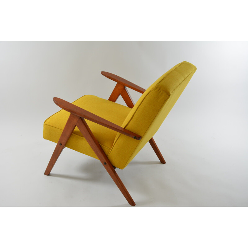 Vintage armchair model Kompas, yellow, 1970s