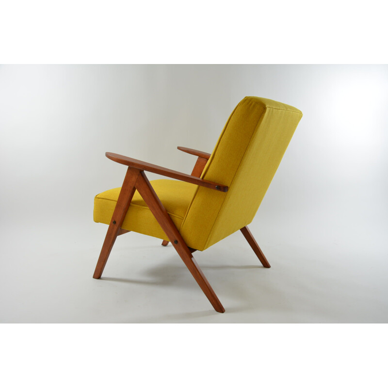 Vintage armchair model Kompas, yellow, 1970s
