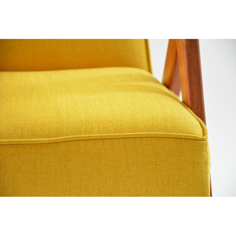 Vintage armchair model Kompas, yellow, 1970s