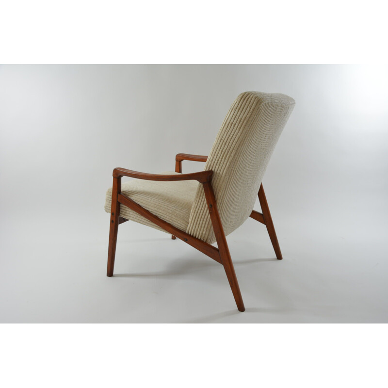 Vintage Pen armchair in beige velvet, 1960s