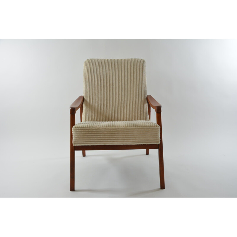 Vintage Pen armchair in beige velvet, 1960s