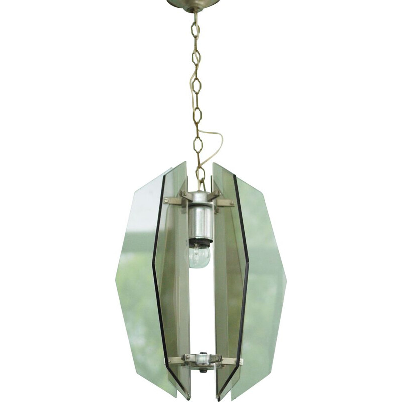 Vintage glazen hanglamp van Veca, 1970