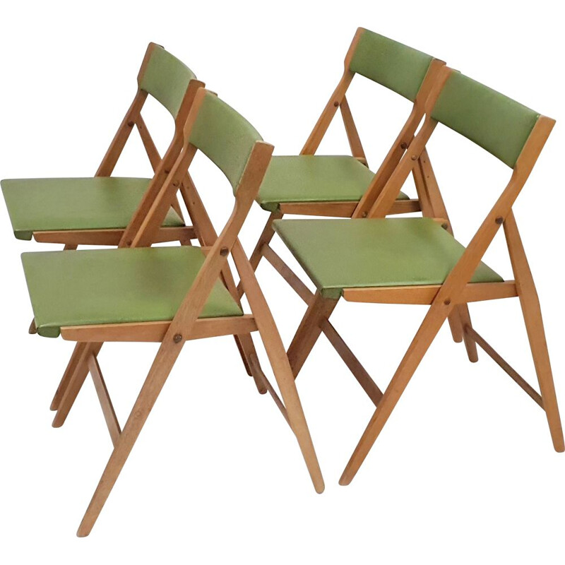 Gio Ponti's 4 Eden vintage folding chairs suite for Fratelli Reguitti, 1960s